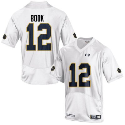 Notre Dame Fighting Irish Men's Ian Book #12 White Under Armour Authentic Stitched College NCAA Football Jersey DRA1399IZ